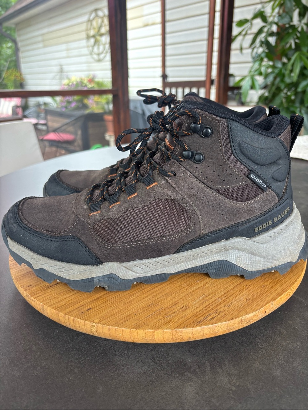 Eddie Bauer Brown and Black Waterproof Trail Boots